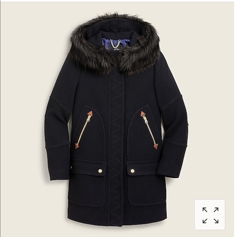 J. Crew J8374 J. womens 8 tall Chateu parka in black medium tall 8T EUC